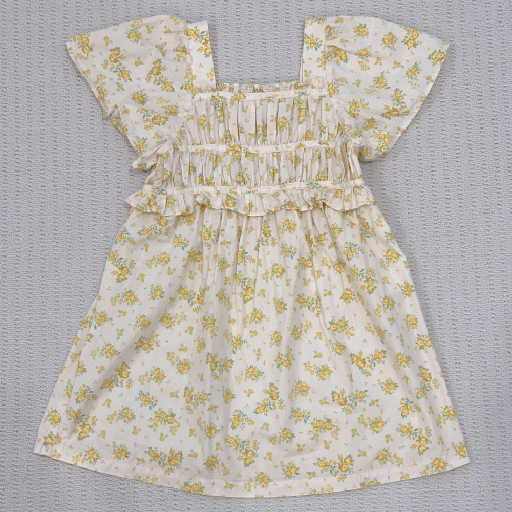Zara yellow floral print dress